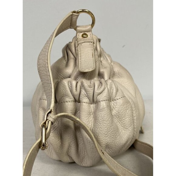 Michael Kors Cream Leather Drawstring Shoulder Bag With Gold Accents - Picture 6 of 14